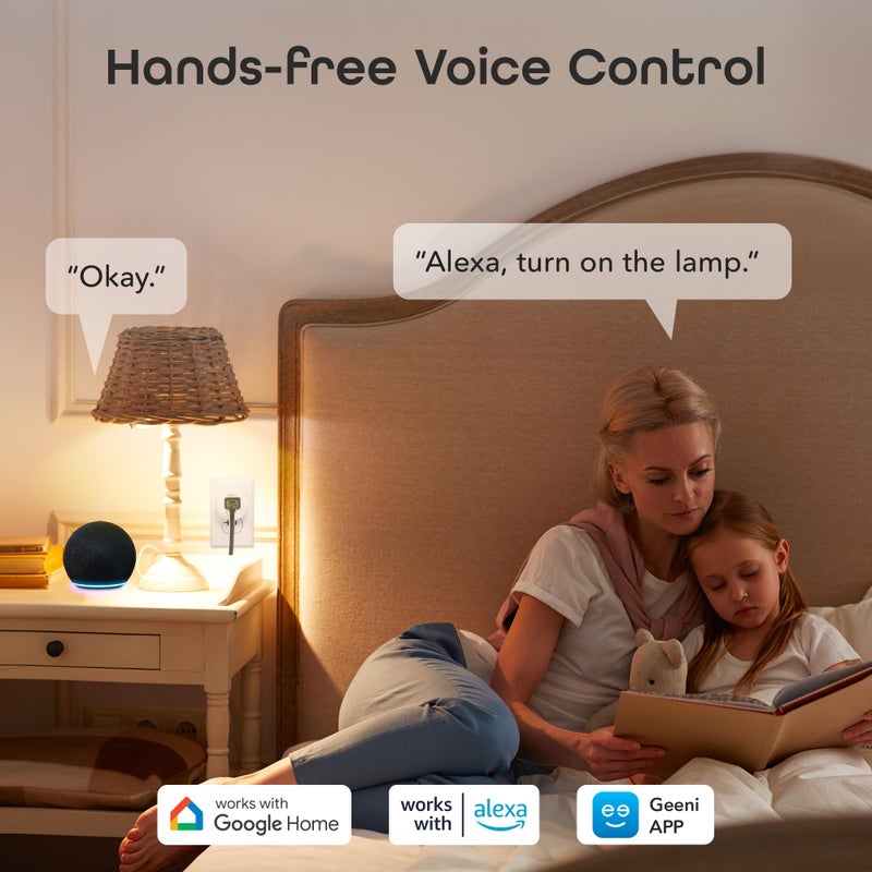 Geeni Dot Smart Plug with 2.4GHz WiFi Connectivity â€“ 2-Pack Compact, Fire-Resistant Smart Outlet Plugs with Schedule & Timer â€“ No Hub Needed, Supports Alexa & Google - Image 3